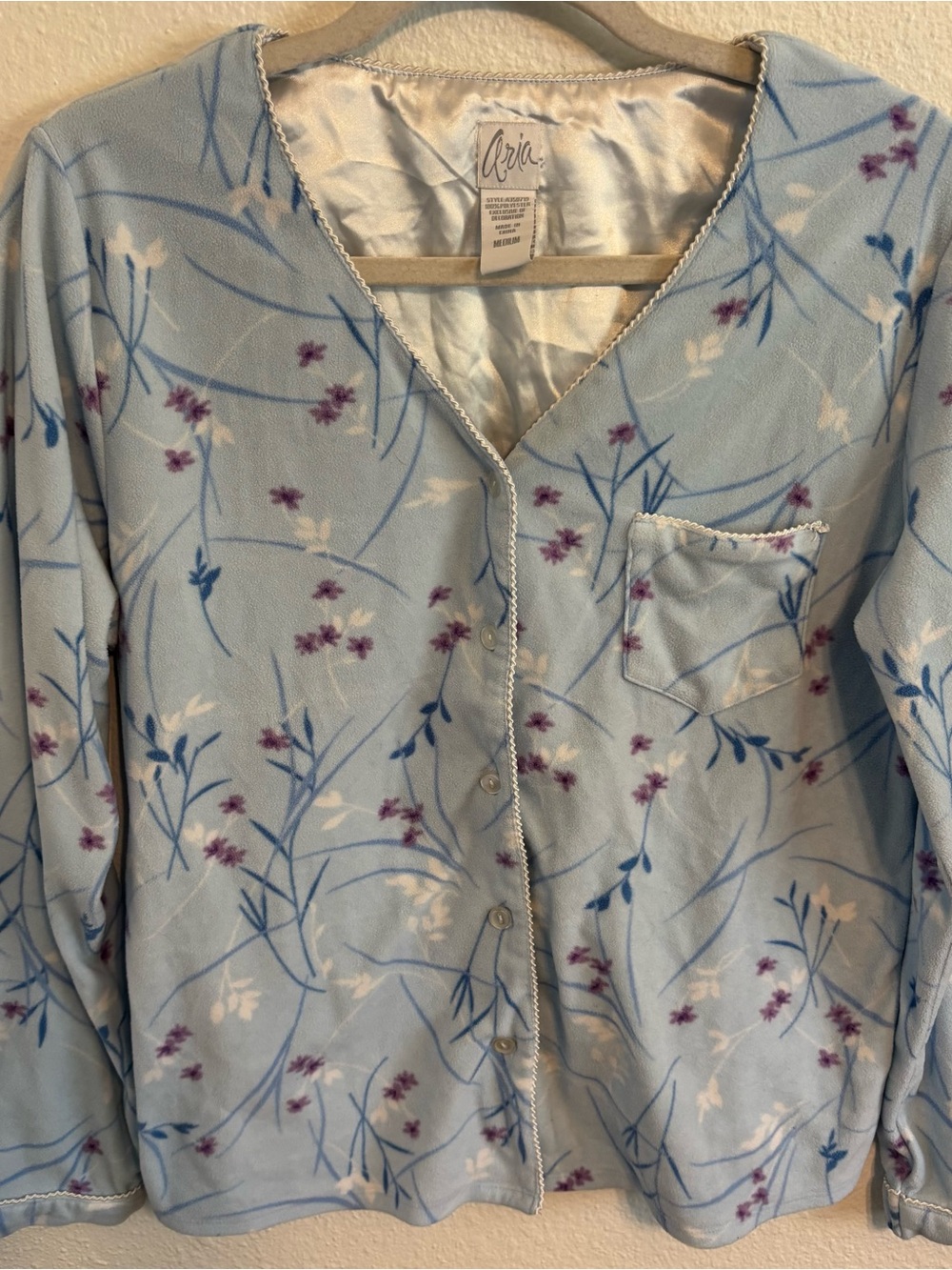 Pajama set Aria M light blue floral cottage core boho relax